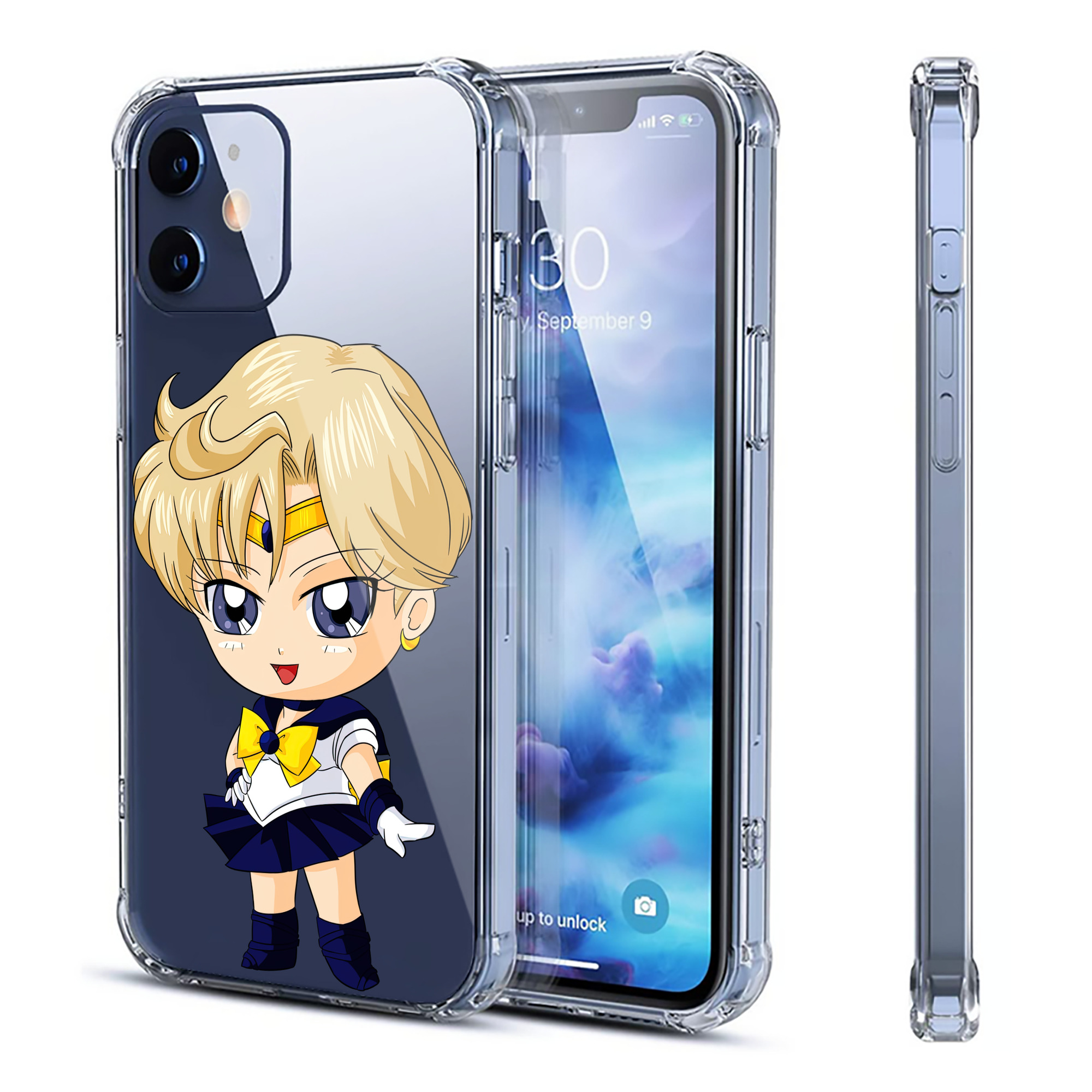 （画像用） 美少女戦士セーラームーン 天王はるか Sailor Moon Tenoh Haruka 【iPhone 12シリーズ対応】透明スマホケース（クリアソフトケース）